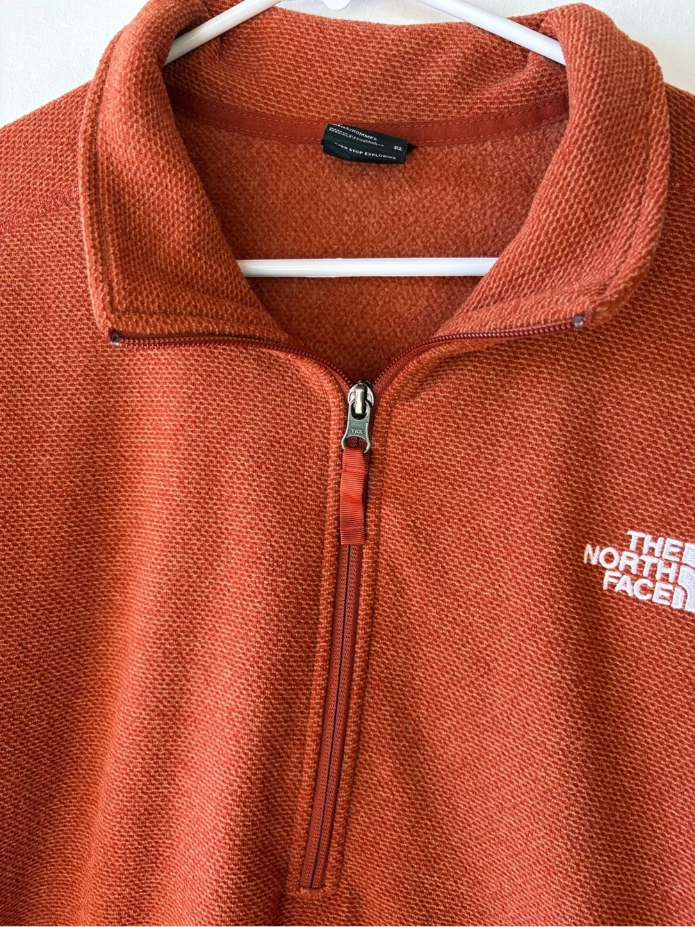 The North Face Men’s Zip-Up Fleece Pullover - Rust Orange